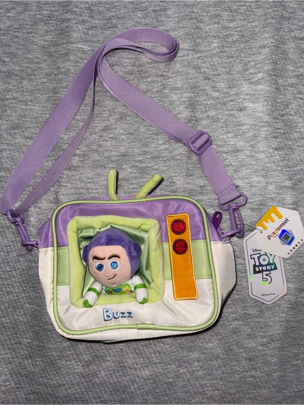 Disney Buzz Lightyear Kids Crossbody Bag - Lavender, Green, White